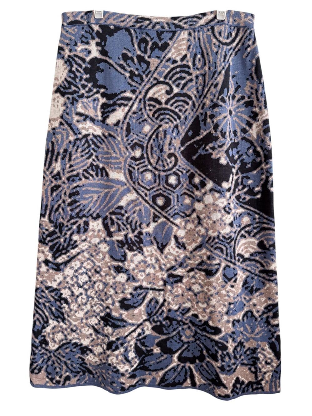 SOLD* Peruvian Connection Pima Cotton Knit Maxi Skirt Floral Print Boho Size XL
